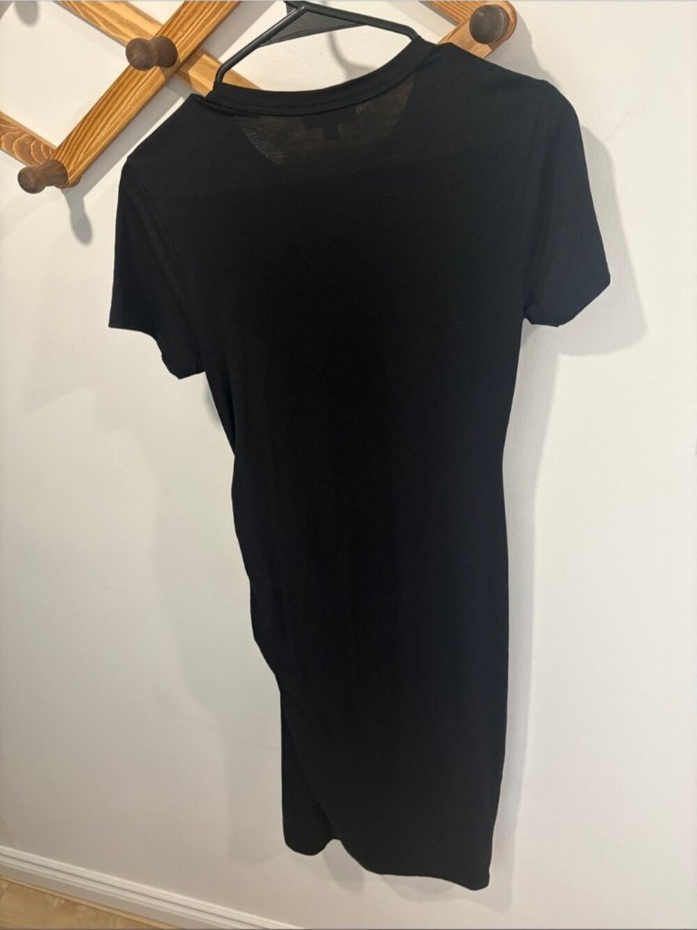 Rag and Bone Ina Black T-Shirt Ruched Midi Dress - Picture 5 of 9
